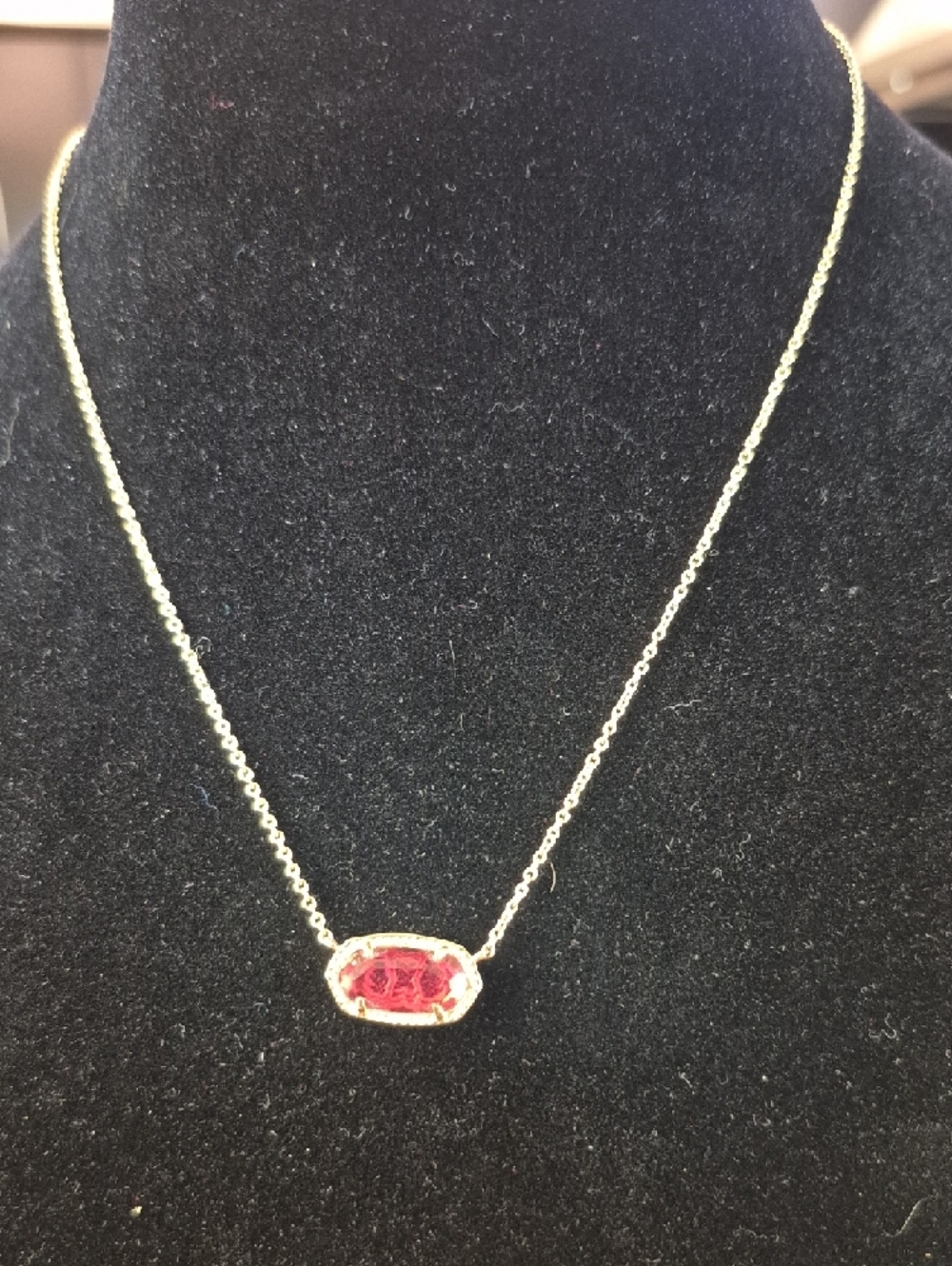 Kendra Scott Gold Necklace with Pink Oval Stone - Picture 4 of 4